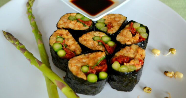 Sushi agli’asparaci e tempeh